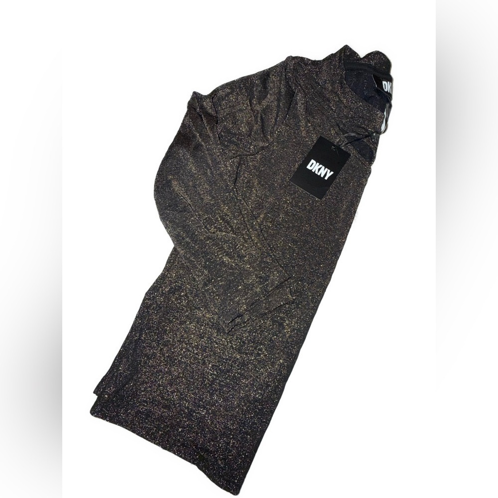 DKNY Metallic Shimmer Cutout Long Sleeve Top NWT Size Small - Picture 5 of 8